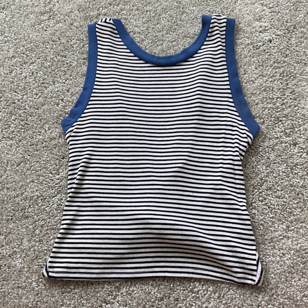 Cherish Twist Back Striped Crop Top
